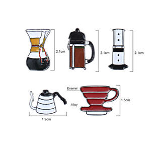 Sming Pins En Gros Émail Café Pin Tourner Mignon <span class=keywords><strong>Cafetière</strong></span> En Métal Collier Badge Personnalisé Mode Broche - Product Image 2