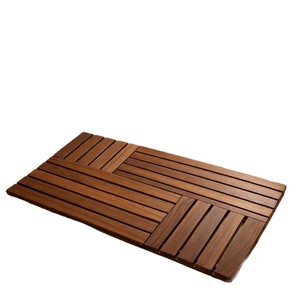 Tapis de sol en bois emboîtable antidérapant pour salle de bain, tapis de douche en bois massif, tapis de sauna en bois - Product Image 1