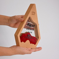 Nouvelle mode géométrique en bois massif trophée résine incrusté logo personnalisé activités Prix d'honneur souvenir personnalisation vierge