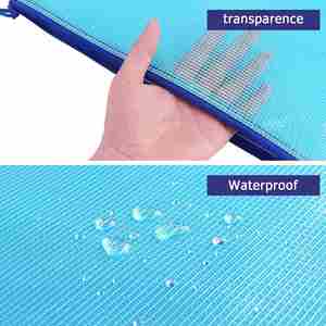 Pochette de classement A4 en PVC robuste avec fermeture éclair, organiseur de documents transparent grande capacité, fournitures scolaires et de bureau - Product Image 5
