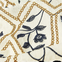 Nouveaux articles en stock : Accessoires en dentelle tissée en brocart respirant à motif ethnique rétro brodé pour femme, collection début de printemps