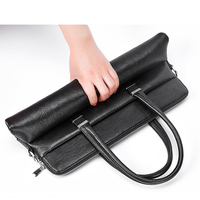 Fábrica de China al por mayor venta al por mayor nuevo estilo de los hombres bolso maletín mensajero de cuero PU bolsa para enviar el mismo bolso de embrague de 14 pulgadas