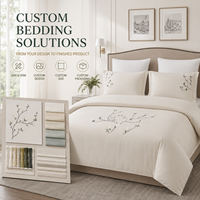 Ensemble de literie brodé sur mesure Alenhome, OEM ODM, housse de couette florale, taie d'oreiller, fabricant de textiles d'hôtel et de maison, marque privée