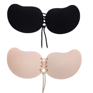 Hot Selling Reusable Mango String Style butterfly <b>Backless</b> <b>Strapless</b> Sticky Invisible Silicone Lift Push up Self Adhesive <b>Bra</b> - Product Image 1