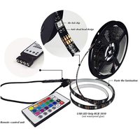 Bande Led RGB 5V USB Colorée 30LEDs/M SMD 5050 Application Intelligente Flexible pour TV Rétro-Éclairage Chambre Déco, avec Télécommande 24 Touches
