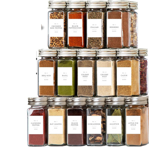 Ensemble de 24 pots à épices en céramique avec étiquettes et couvercles métalliques, 4 oz, petits récipients alimentaires hermétiques, portables pour la cuisine - Product Image 1