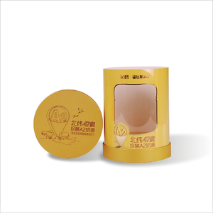 Boîte cylindre en papier personnalisée avec fenêtre transparente, pour emballage de poudre, lait, couleur jaune, 10 pièces - Product Image 3