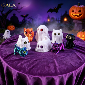 Figurines d'animaux fantômes créatives imprimées en 3D en gros, en promotion pour Halloween, cadeaux mignons pour la maison, mini décorations de scène pour les fêtes - Product Image 1
