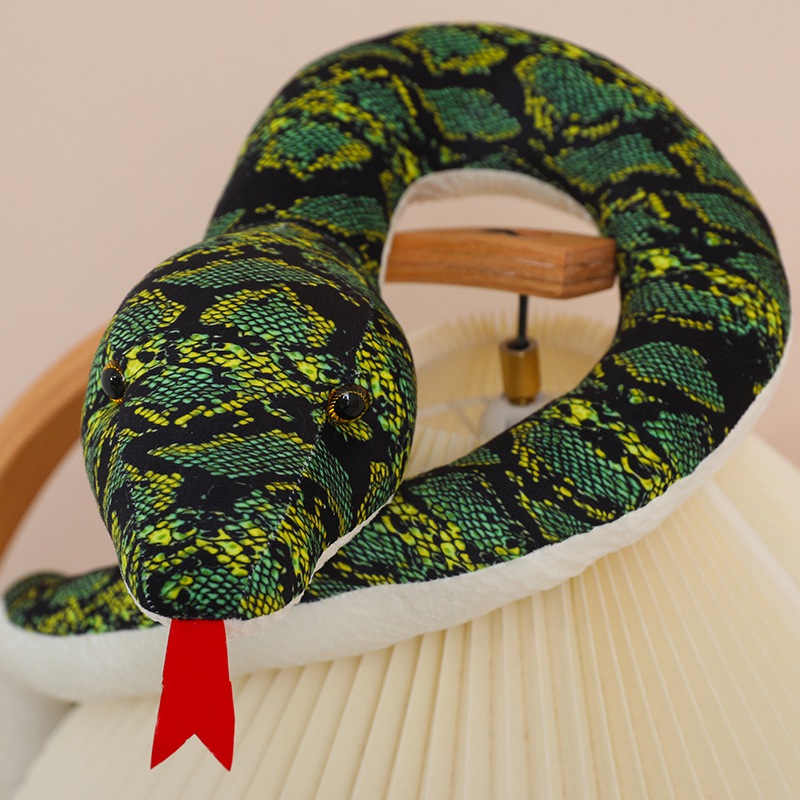 7 Foot Giant Snake Plush Toy - Realistic Reticulated Python Stuffed Animal For Pranks & Decor