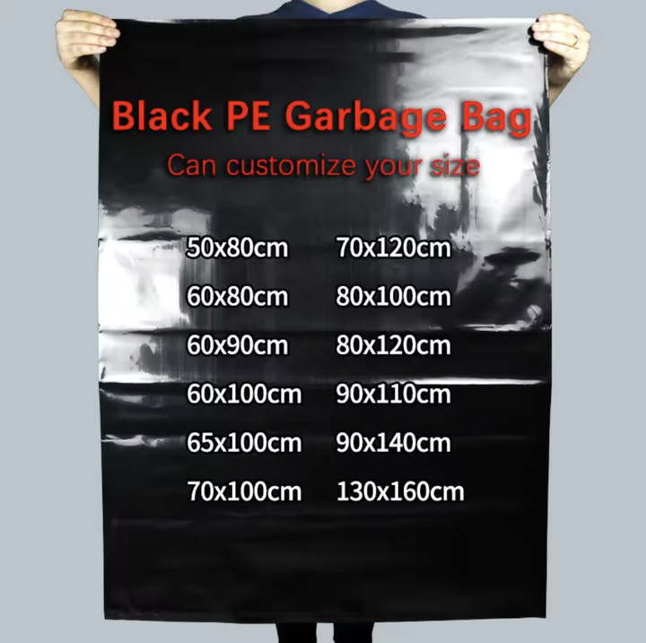 Factory Selling 3 Mil Black Heavy Duty Garbage Bags Disposable extra Thick clear Can Liners 55 60 Gallon Trash Bags for Outdoor