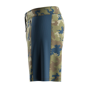 Pantaloncini da Vela Tattici da Uomo Woodland Camo con Elastico in Vita, Coulisse e Tasca Laterale con Cerniera e Bottone a Contrasto - Product Image 5