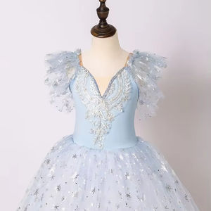 Vestido de baile de Ballet para niños <span class=keywords><strong>Falda</strong></span> de tutú de tul de baile gasa profesional para niñas Azul - Product Image 2