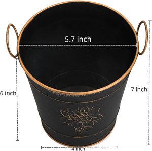 Cubos de Metal con recubrimiento de polvo negro, macetas decorativas apilables con sombra dorada, macetas de diseño redondo para viveros de jardinería domésticos - Product Image 2