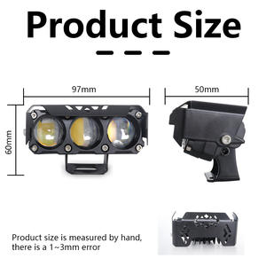 Phares de moto à 3 lentilles, projecteurs LED 3SMD, feux de route, feux de travail 5064, feux antibrouillard 3L-20W-WF, garantie 1 an, pour voiture - Product Image 2