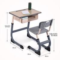 Bureaux et chaises réglables pour l'école, plateau de bureau en bois à profil épaissi pour les élèves du primaire/secondaire, les établissements d'enseignement et de formation