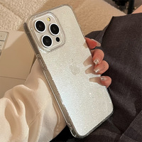 Coque de téléphone transparente en TPU souple avec paillettes pour iPhone 15 Pro Max 14 13 12 11 – Vente en gros pour femmes et jeunes filles
