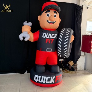 Mascotte gonflable de réparateur avec pneu et <span class=keywords><strong>clé</strong></span> <span class=keywords><strong>à</strong></span> molette, design direct usine, pour événements professionnels - Product Image 3