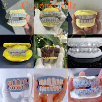 Grillz personnalisé en argent 925 avec moissanite VVS, style hip-hop, bijoux fins pour hommes, grillz en moissanite glacé pour les dents