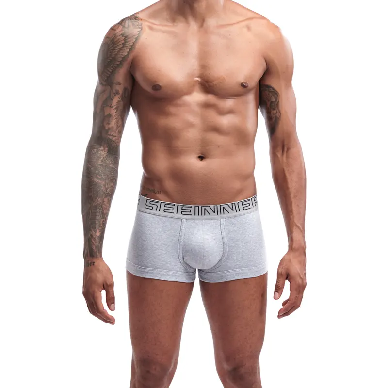 Custom printed shorts black cotton underwear briefs mens boxers