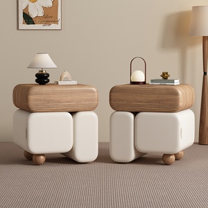 <span class=keywords><strong>Table</strong></span> <span class=keywords><strong>de</strong></span> <span class=keywords><strong>Chevet</strong></span> Moderne Créative Style Crème Luxe Léger en Bois Massif Meuble <span class=keywords><strong>de</strong></span> Rangement pour Chambre à Coucher BTBT013 - Product Image 4