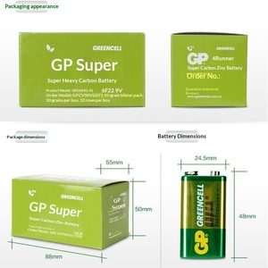 GP Super Alkaline 9V Batterie Modell 1604G - Für Mikrofone, Multimeter & Stromzähler Grün <span class=keywords><strong>Intercell</strong></span> - Product Image 5