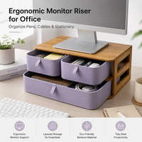 Organisateur de documents en tissu à plusieurs compartiments en bambou pour bureau, boîte de rangement, porte-documents, plateau de bureau – Vente en gros