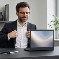 Nouvel ordinateur portable de gestion informatique d'entreprise de 14 pouces, AMD Ryzen 5 5500U, 16 Go de RAM, 512 Go de SSD, Windows 11 Business Notebook