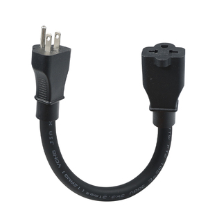 Industrial NEMA 5-15P to 20A Female <b>Adapter</b> Cord , T-Blade AC Converter / Heavy Wire Gauge / For Manufacturing Equipment - Product Image 1