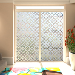 <span class=keywords><strong>Film</strong></span> de fenêtre statique irisé effet terrazzo, <span class=keywords><strong>film</strong></span> de confidentialité arc-en-ciel pour vitres, motif pierre brisée, amovible sans adhésif pour la maison - Product Image 2
