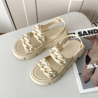 Sandales d'été tendance pour femme, chaussures polyvalentes, sandales sexy à plateforme et bout ouvert pour femme