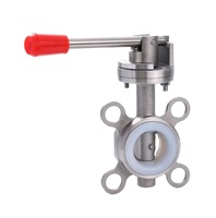Katup Kupu-kupu Tipe Wafer D71X-10P Bodi Baja Tahan Karat Gagang Manual Segel Silikon Kontrol Pipa Air untuk Drainase