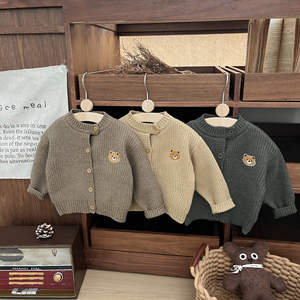 Suéteres de bebé de nuevo estilo coreano para niños, cárdigan de punto de primavera y otoño, chaqueta versátil con botones, Tops cálidos informales para niños - Product Image 2