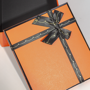 Hộp vận chuyển cao cấp hộp quà màu Cam với bao bì giấy ruy băng màu đen thanh lịch-Lý tưởng cho quà tặng & lễ kỷ niệm - Product Image 5