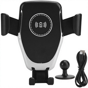 Tragbares Kabelloses Auto-Ladegerät & Telefonhalterung mit <span class=keywords><strong>USB</strong></span>-<span class=keywords><strong>C</strong></span> <span class=keywords><strong>USB</strong></span> Micro <span class=keywords><strong>USB</strong></span> Typ B Anschlüssen 15W Ausgang 9V Eingang-Schwarz - Product Image 1