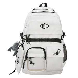 Harajuku Retro <b>Backpack</b> 20 Inches <b>Large</b> Capacity Unisex <b>School</b> Education Campus Style Letter Pattern Detachable Straps - Product Image 5