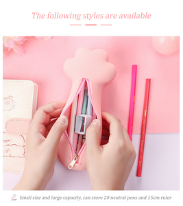 Tùy Chỉnh Bút Chì Trường Hợp Với Dây Kéo In Logo Thời Trang Mềm Silicone Bút Chì Túi Mèo Claw Hình Dạng Hộp Bút Chì - Product Image 5