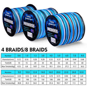 Línea de Pesca Trenzada de PE de Alta Calidad, 300M-1000M, <span class=keywords><strong>4</strong></span> Hilos, 10LB-80LB, Resistente al Desgaste, Alta Resistencia, 0.12-0.48mm - Product Image 6