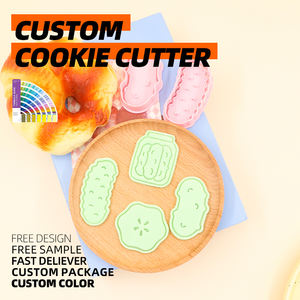 Cornichons série 3D dessin animé Biscuit moule en plastique bricolage <span class=keywords><strong>emporte</strong></span>-pièces pour tranche de concombre imprimé Biscuit bouteille outils de bricolage - Product Image 5