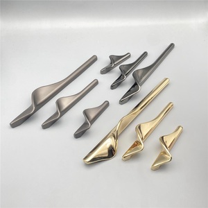 Popular New Zinc Alloy Lightweight Modern Designer K <b>Gold</b> Gray Ring Shape Electroplated <b>Cabinet</b> Door Drawer Handles - Product Image 1