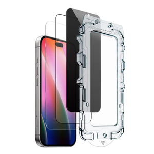 ฟิล์มกระจกนิรภัยแบบใสกันรอยขีดข่วน 9H พรีเมียม สำหรับ 18 Pro Max พร้อมอุปกรณ์ติดตั้งอัตโนมัติ  บางเฉียบ  ป้องกันการมองลอก  รับทำโลโก้ OEM - Product Image 1