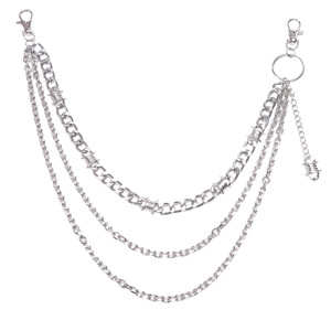 Multi Layered Metal Spiked <b>Trouser</b> <b>Chain</b> For Jeans Accessories Hip Hop Style Tibetan Silver Waist <b>Chain</b> Casual Fashion - Product Image 5