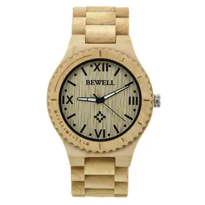 Bewell Men's Quartz Wood Watch High Quality Hot Sale Wooden Timepiece