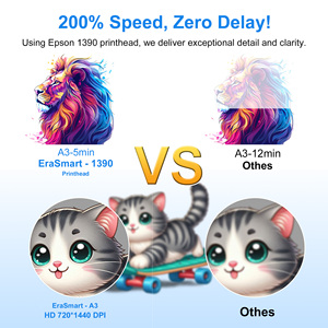 เครื่องพิมพ์ EraSmart Small 1390 A3 สำหรับฟิล์ม PET คลังสินค้าในสหรัฐอเมริกา หัวพิมพ์ L1800 XP600 สำหรับเสื้อผ้า สิ่งทอ เสื้อยืด เครื่องพิมพ์ DTF - Product Image 3