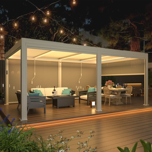 انيهو مخصص نمط جديد بارد سقيفة في الهواء الطلق مظلة مدمجة في الستائر للماء قابل للسحب للحديقة لوبيت جناح فيلا - Product Image 5