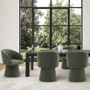 Sedia da pranzo girevole moderna accento poltrona <span class=keywords><strong>per</strong></span> scrivania sala da pranzo vanità camera da letto soggiorno lettura verde - Product Image 2