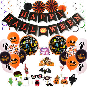 Set Decorazioni per Festa di Halloween, Striscione, Bandiera, Segnaposto per Torta, Palloncini, Accessori per Decorazioni - Product Image 1