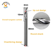 Fraises en bout à cannelure unique en carbure monobloc de Warrior 3.175/4/6/8mm pour le traitement de l'aluminium Outils de coupe personnalisés ODM/OEM