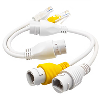 Divisor de Red POE para Exteriores, Adaptador RJ45 1 a 2, Conector de Cable para Cámaras IP, AP Inalámbrico, Divisor Ethernet Impermeable IP67