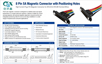 Connecteur magnétique Pogo Pin personnalisé 8 broches, pas de 2,54 mm, avec oreilles de montage, en cuivre plaqué or, 12V 5A, et câble VH3.96 pré-câblé