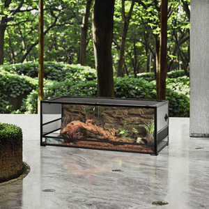 US Local Stock Full View Front öffnung Reptilien glas <span class=keywords><strong>Terrarium</strong></span> Lebensraum Solid Pattern Doppels ch arnier Tür Top Screen Belüftung - Product Image 3